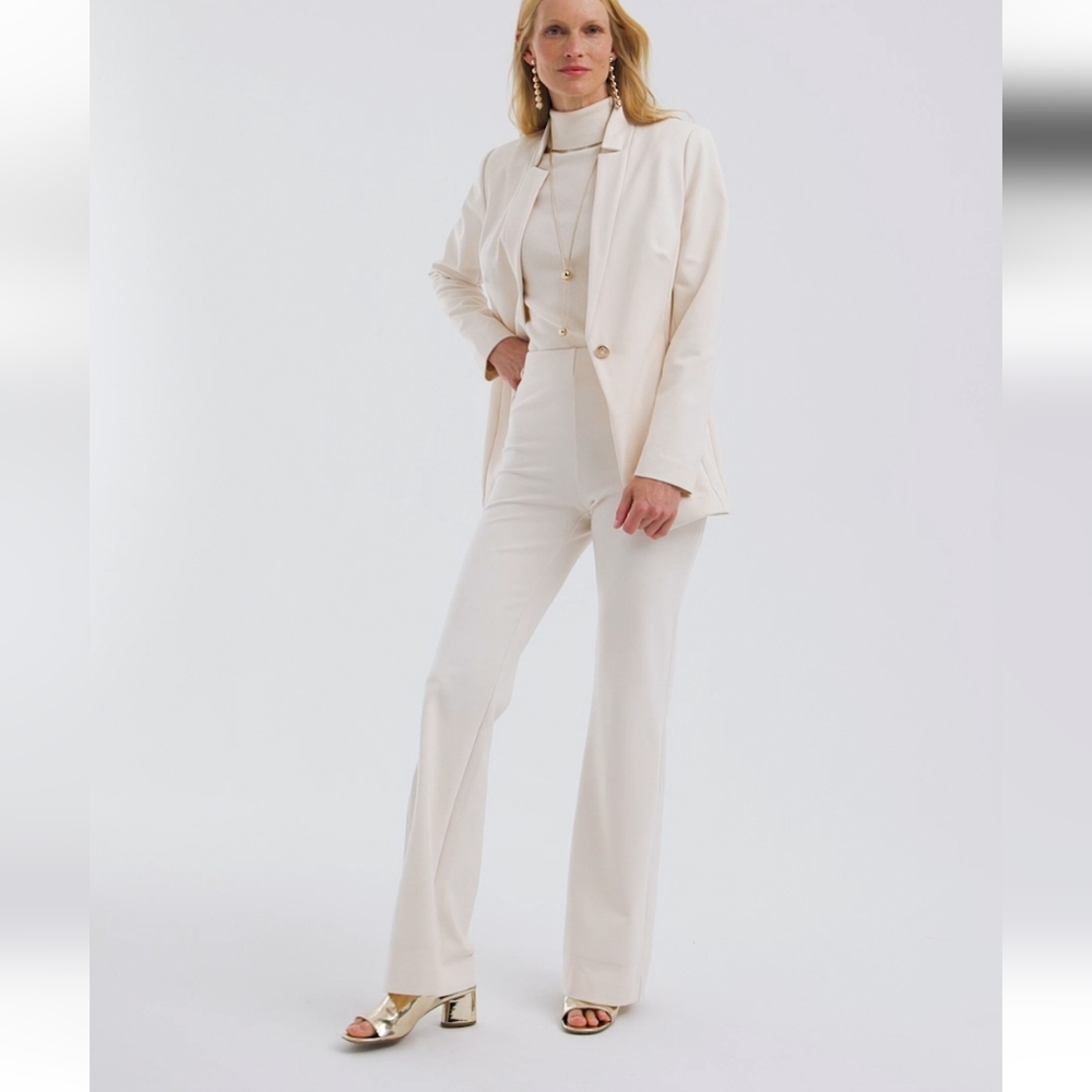 Chico's Cream Tailored Suit Matching Set Size 2.5 14 NWT